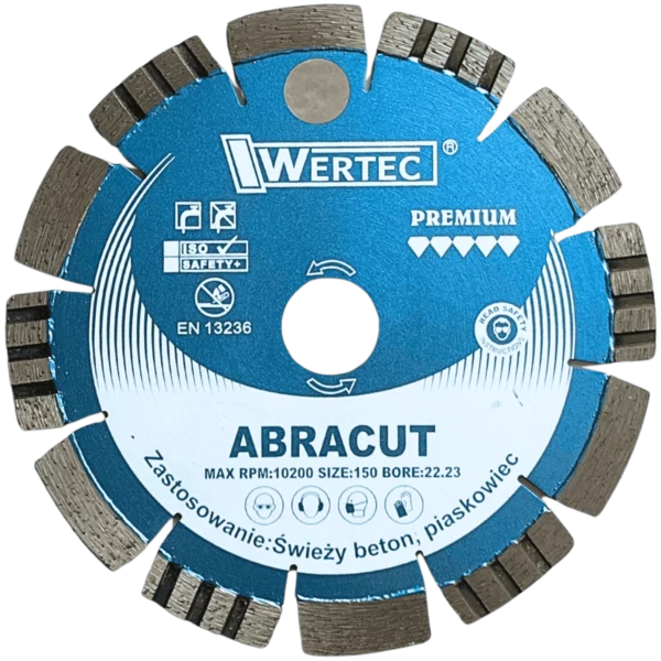 Tarcza diamentowa do świeżego betonu ABRACUT 150x10x22,23 WERTEC