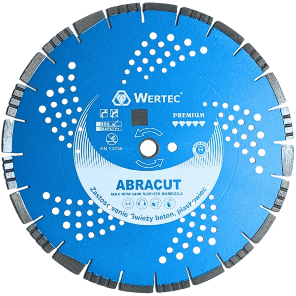Tarcza diamentowa do świeżego betonu ABRACUT 350x12x25,4 WERTEC