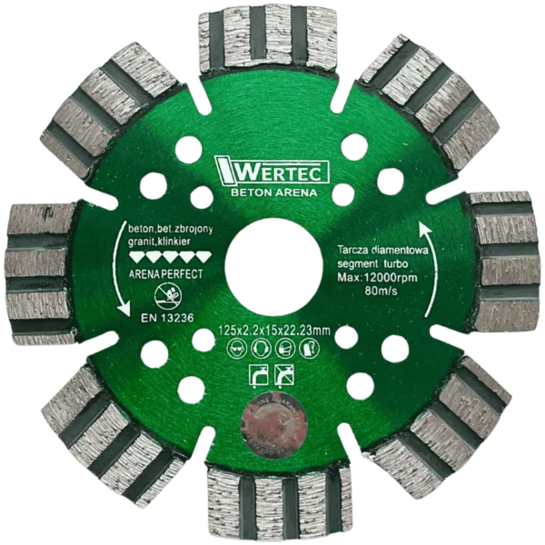 Tarcza diamentowa do betonu ARENA 125x22,23x15mm WERTEC