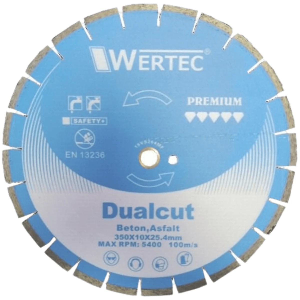 Tarcza diamentowa do asfaltu DUALCUT 350x25,4x10 mm ASFALT-BETON WERTEC