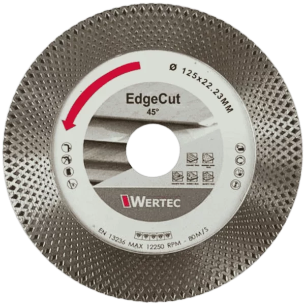 Tarcza diamentowa do cięcia pod kątem 45° EDGECUT 125 x 22,23 mm WERTEC