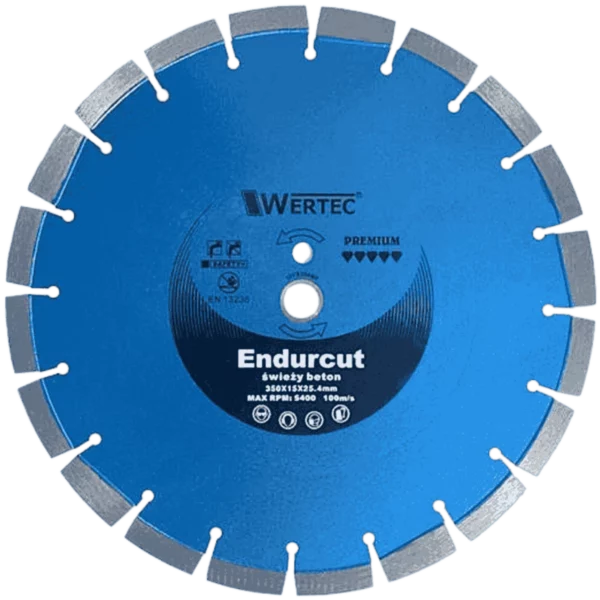 Tarcza diamentowa do betonu ENDURCUT 350x15x25,4mm świeży beton WERTEC