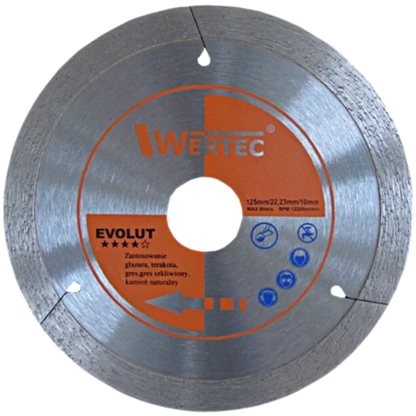 Tarcza diamentowa ciągła do płytek i gresu EVOLUT 115 x 1,4 x 22,23 mm WERTEC