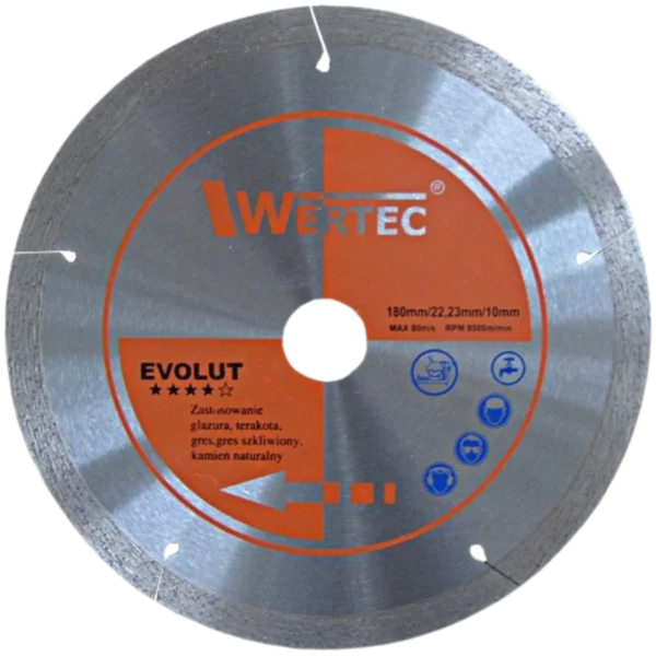 Tarcza diamentowa ciągła do płytek i gresu EVOLUT 200 x 2,0 x 25,4 mm WERTEC