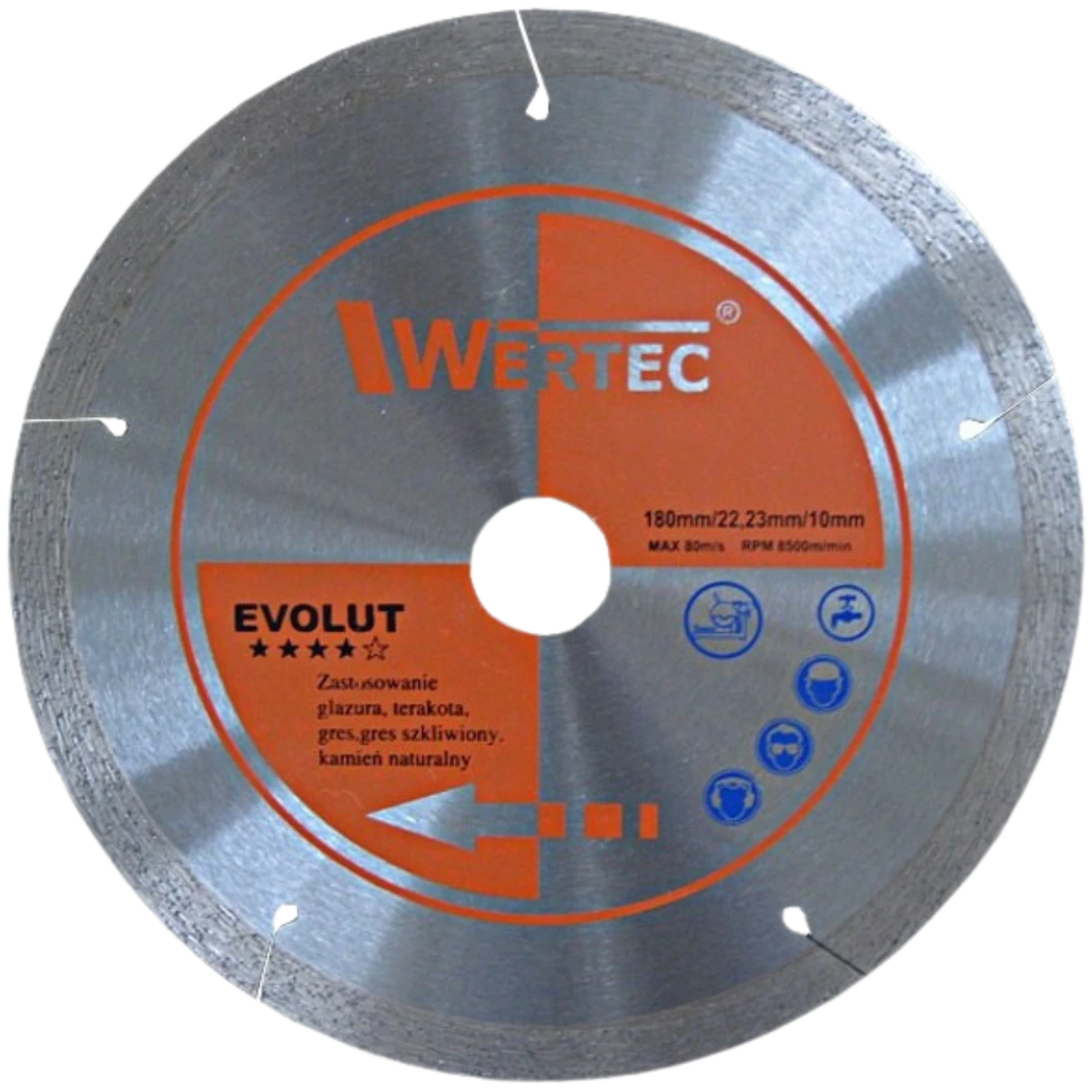 Tarcza diamentowa ciągła do płytek i gresu EVOLUT 200 x 2,0 x 25,4 mm WERTEC
