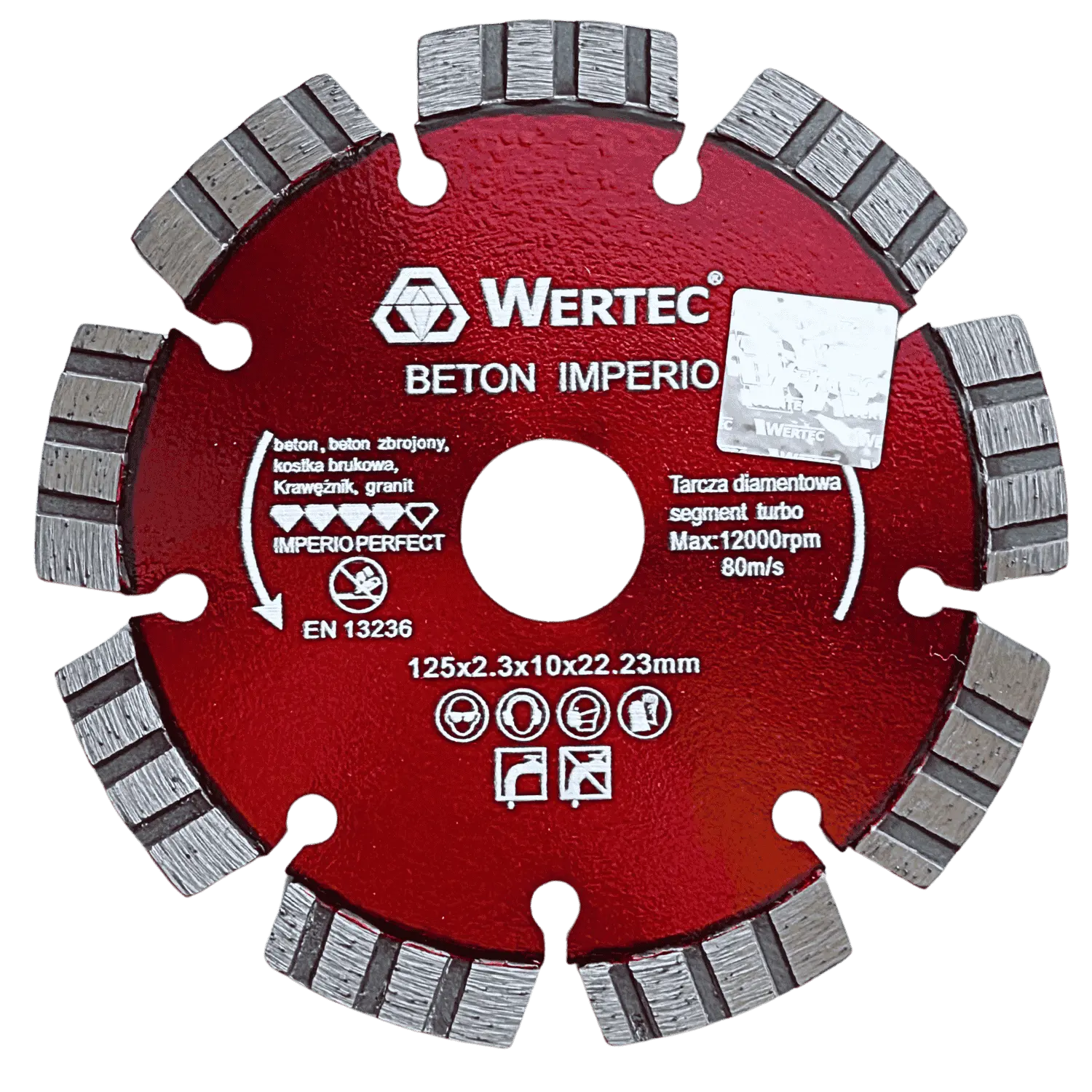 Tarcza diamentowa do betonu i kamienia IMPERIO 115x22,23x10mm WERTEC