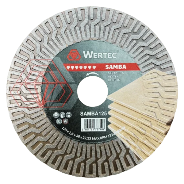 Tarcza diamentowa do cięcia pod kątem 45° SAMBA 125 x 22,23 mm WERTEC