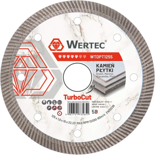 Tarcza diamentowa 125x22,23x1,4mm TurboCut WERTEC