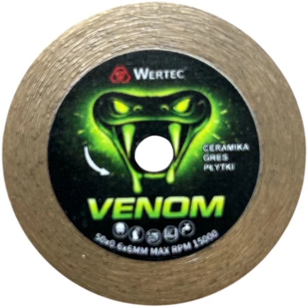 Tarcza diamentowa do gresu, spieków i płytek 50*6*0.4*0.6*6mm VENOM50 WERTEC