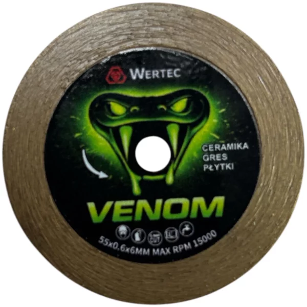 Tarcza diamentowa do gresu, spieków i płytek 55*6*0.4*0.6*6mm VENOM55 WERTEC