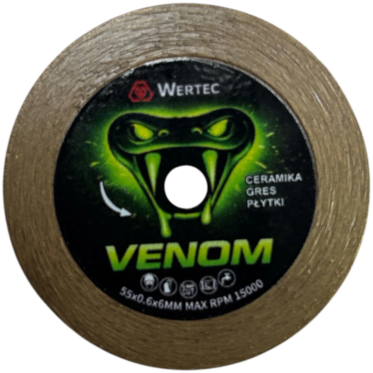 Tarcza diamentowa do gresu, spieków i płytek 55*6*0.4*0.6*6mm VENOM55 WERTEC