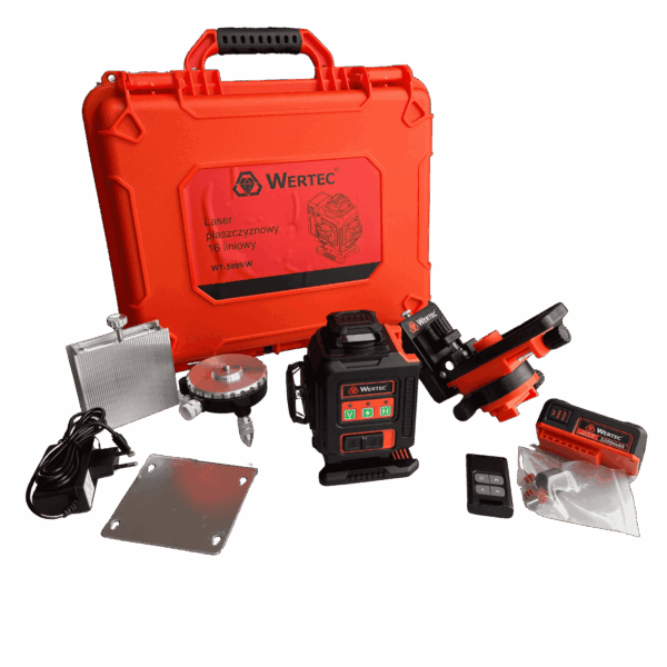 Laser poziomujący 4D 16 linii zielony WT-5899/W w walizce WERTEC