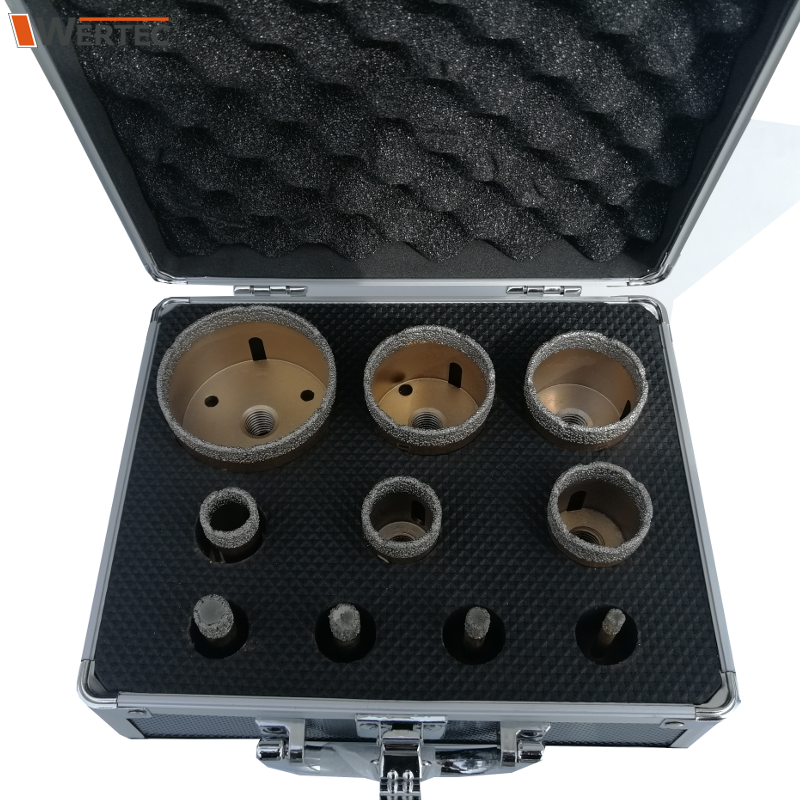 Zestaw koronek diamentowych do gresu 10 el. 6, 8, 10, 12, 20, 28, 35, 45, 50, 68 mm WERTEC