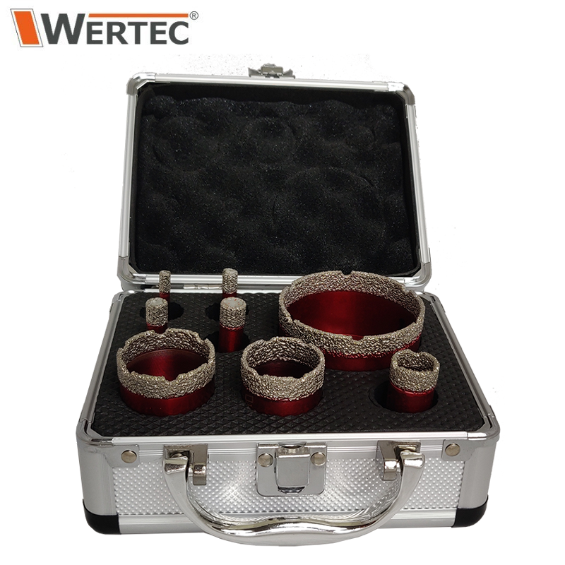 Zestaw koronek diamentowych do gresu 8 el. 6, 8, 10, 12, 20, 35, 40, 68 mm LIMITED EDITION WERTEC