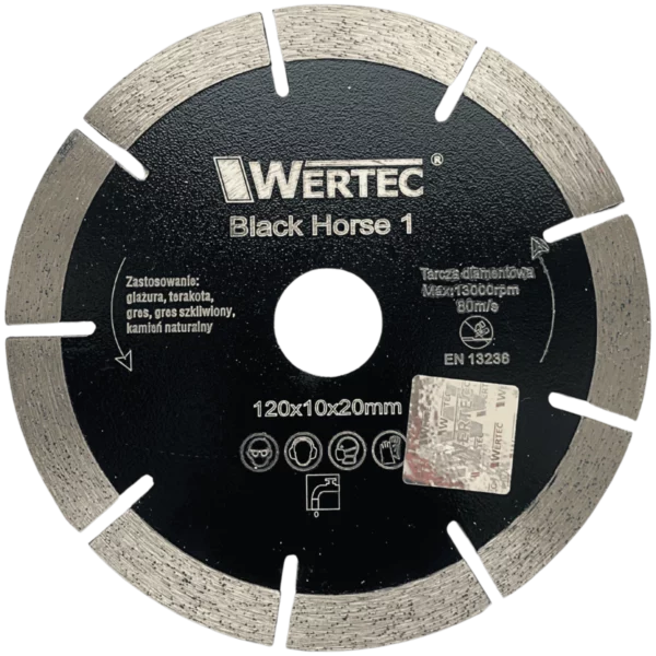 Tarcza diamentowa do gresu, spieków i płytek Black Horse 1 120x20mm WERTEC