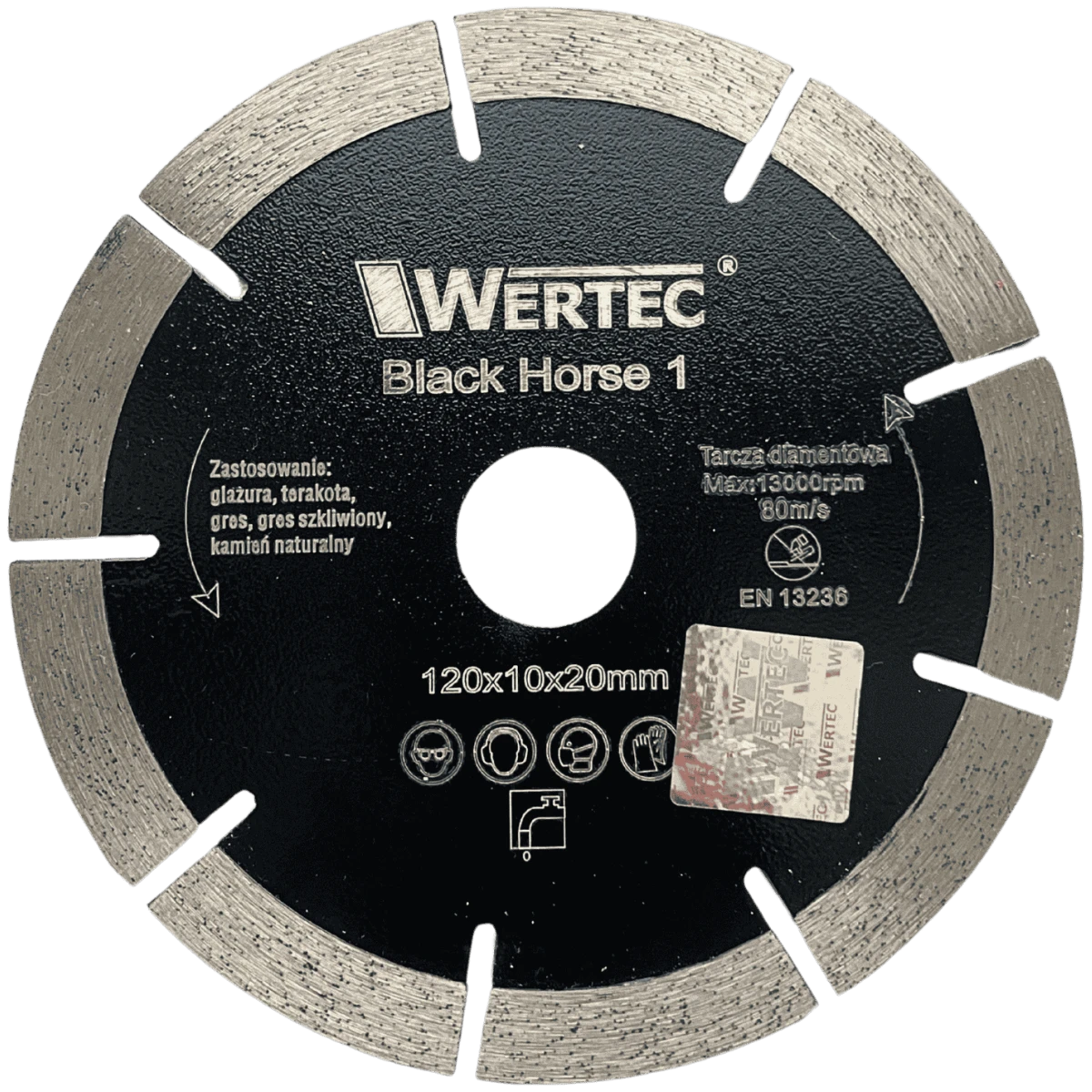 Tarcza diamentowa do gresu, spieków i płytek Black Horse 1 120x20mm WERTEC