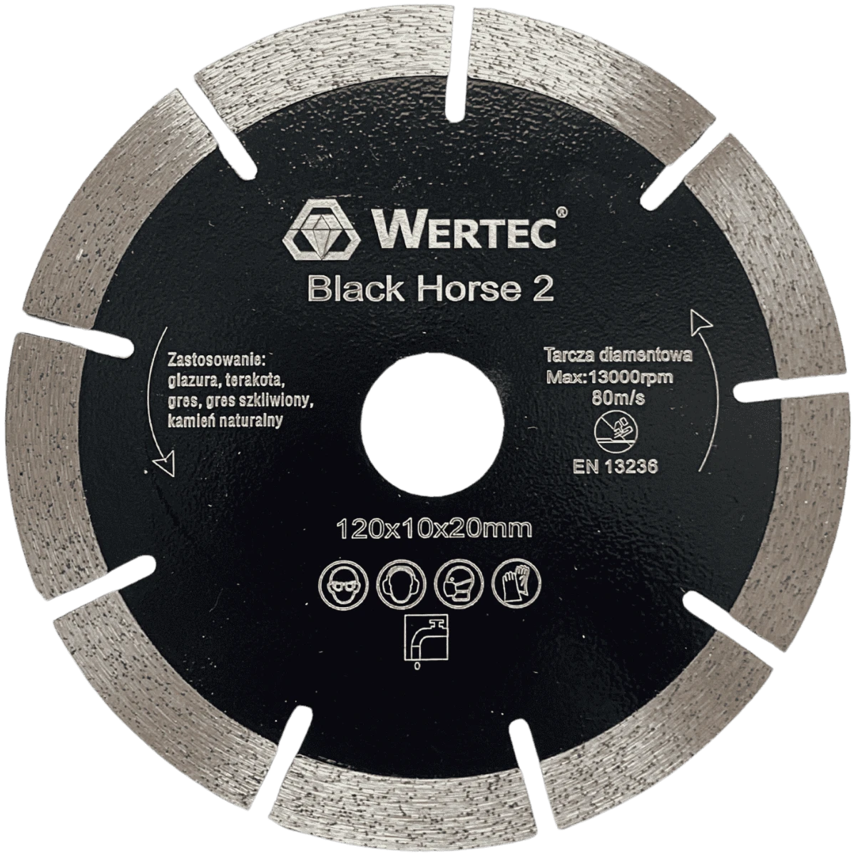 Tarcza diamentowa do gresu, spieków i płytek Black Horse 2 120x20mm WERTEC