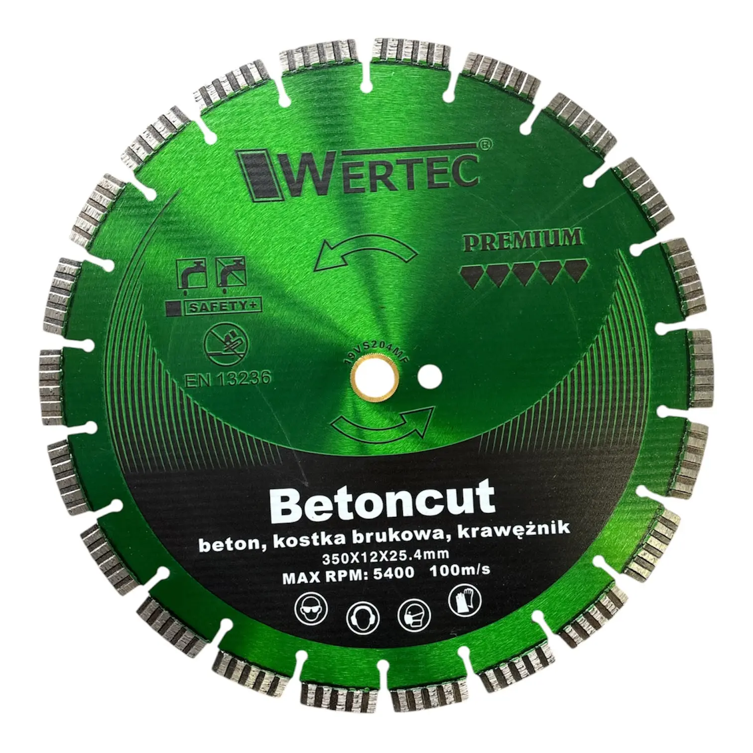 Tarcza diamentowa do betonu i kostki brukowej 350x12x25,4 segment T BETONCUT WERTEC