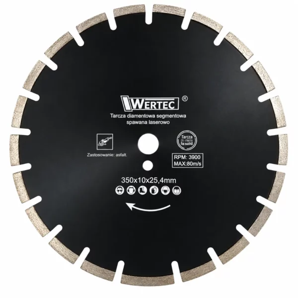 Tarcza diamentowa 350 mm do asfalt Laser WERTEC