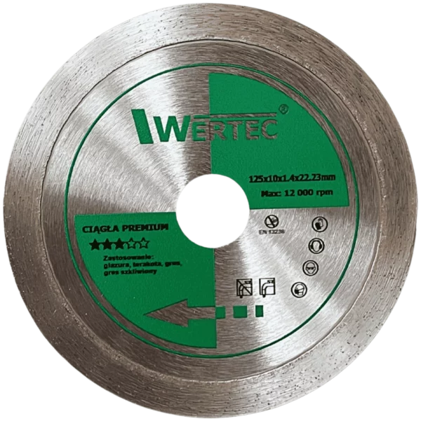 Tarcza diamentowa ciągła 125 mm Premium WERTEC