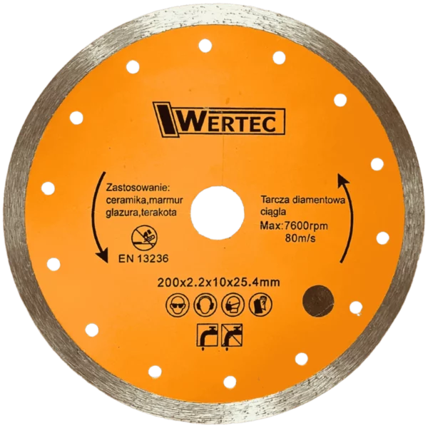 Tarcza diamentowa ciągła 200 mm WERTEC
