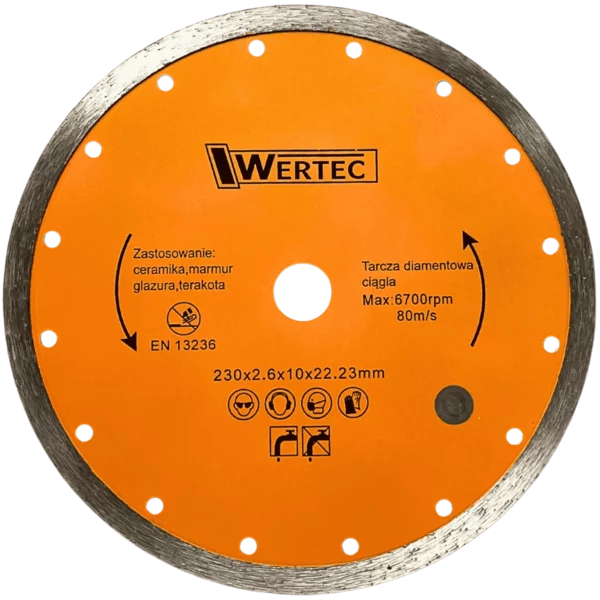 Tarcza diamentowa ciągła 230x22,23 mm WERTEC