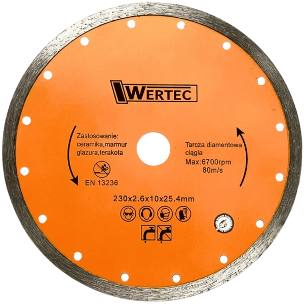 Tarcza diamentowa ciągła 230x25,4 mm WERTEC