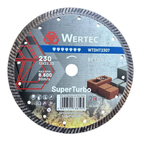 Tarcza diamentowa 230x22.23xH12 SuperTurbo WTDHT2307