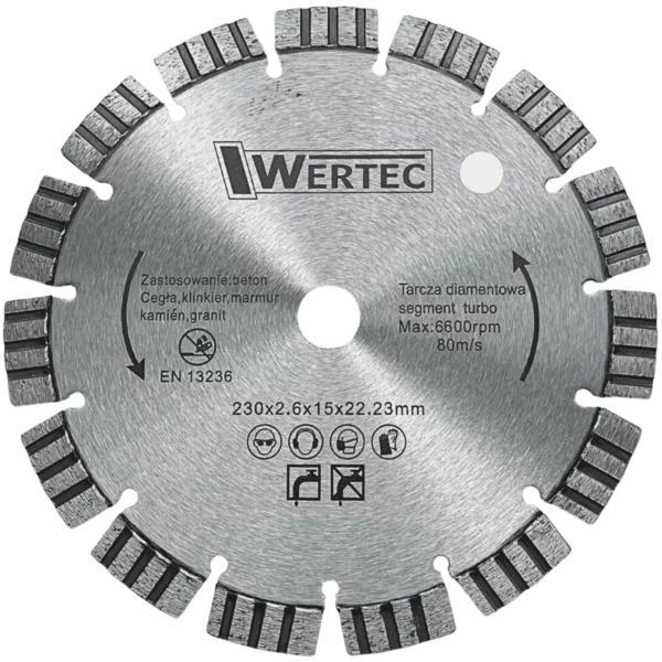 Tarcza diamentowa 230x15mm LASER WERTEC
