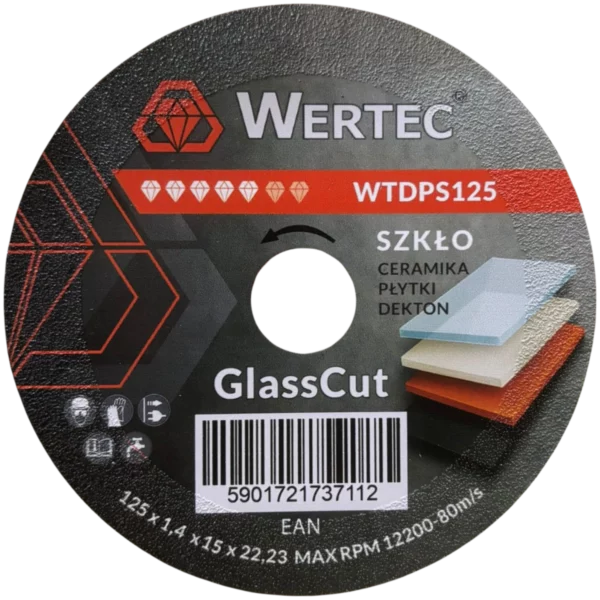 Tarcza diamentowa do płytek i szkła 125mm GlassCut WERTEC