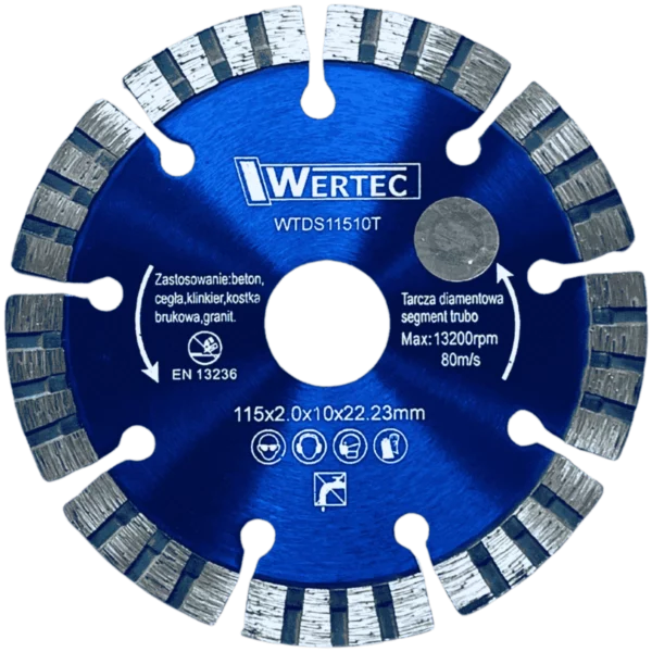 Tarcza diamentowa do betonu i kamienia segment. turbo 115x10mm WERTEC