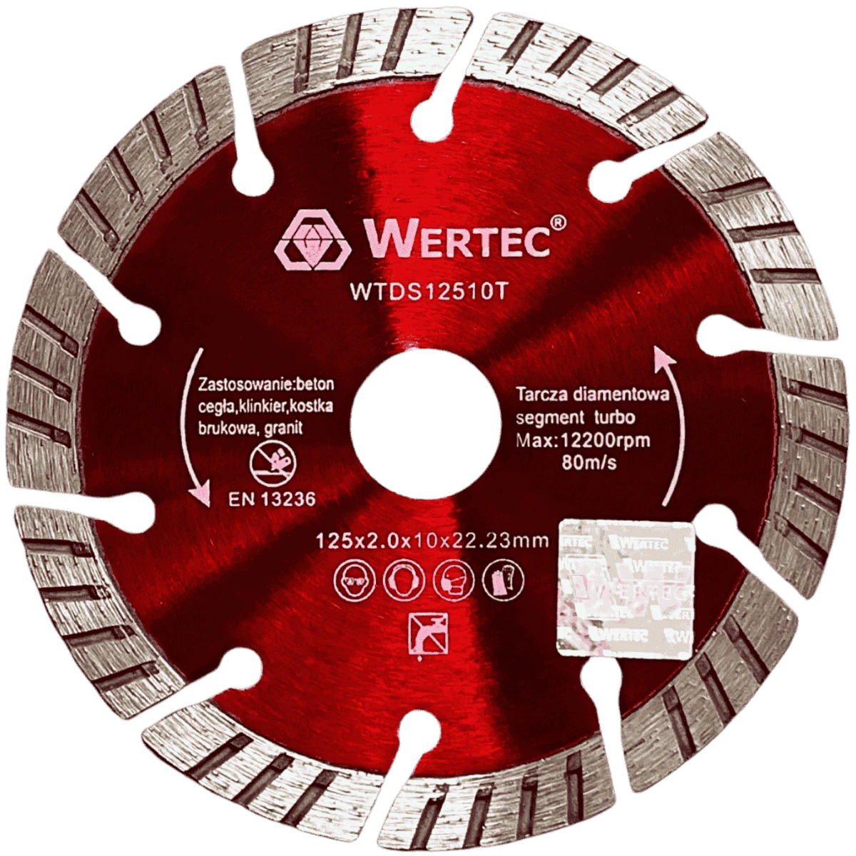Tarcza diamentowa do betonu i kamienia segment. turbo "S" 125x10mm WERTEC