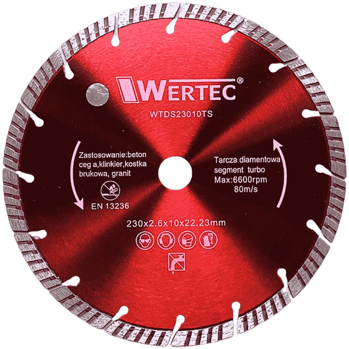 Tarcza diamentowa do betonu i kamienia segment. turbo "S" 230x10mm WERTEC