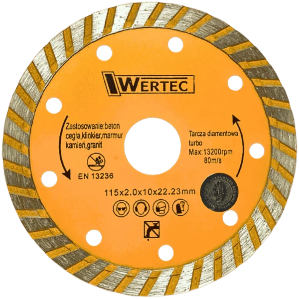 Tarcza diamentowa turbo 115 mm WERTEC